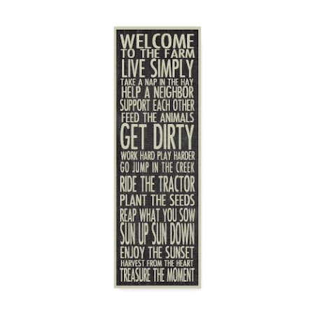 Erin Clark 'Farm Rules' Canvas Art,8x24